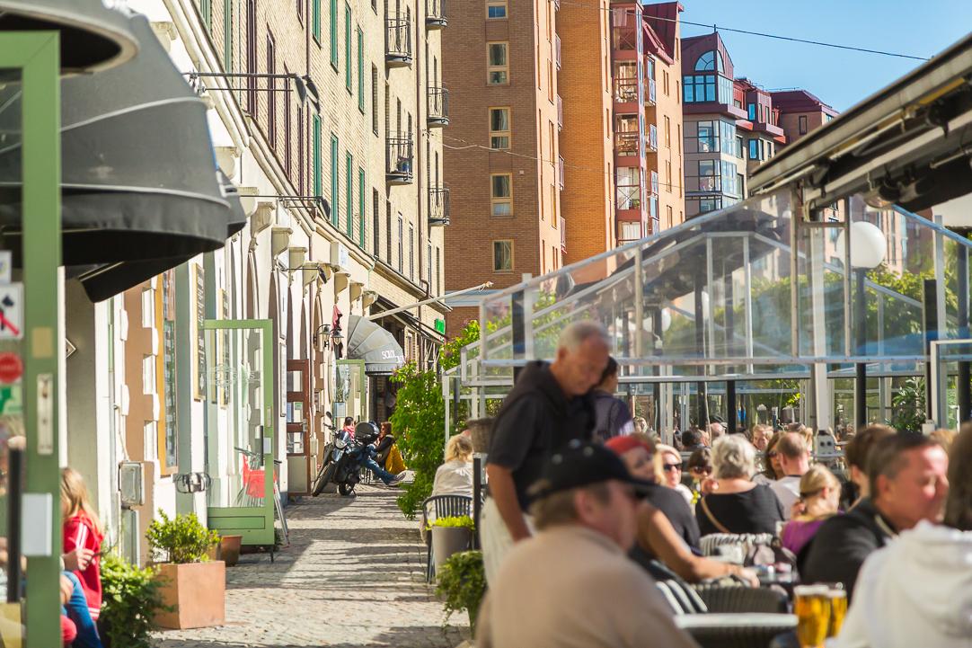 Linnégatans populära uteserveringar inpå knuten