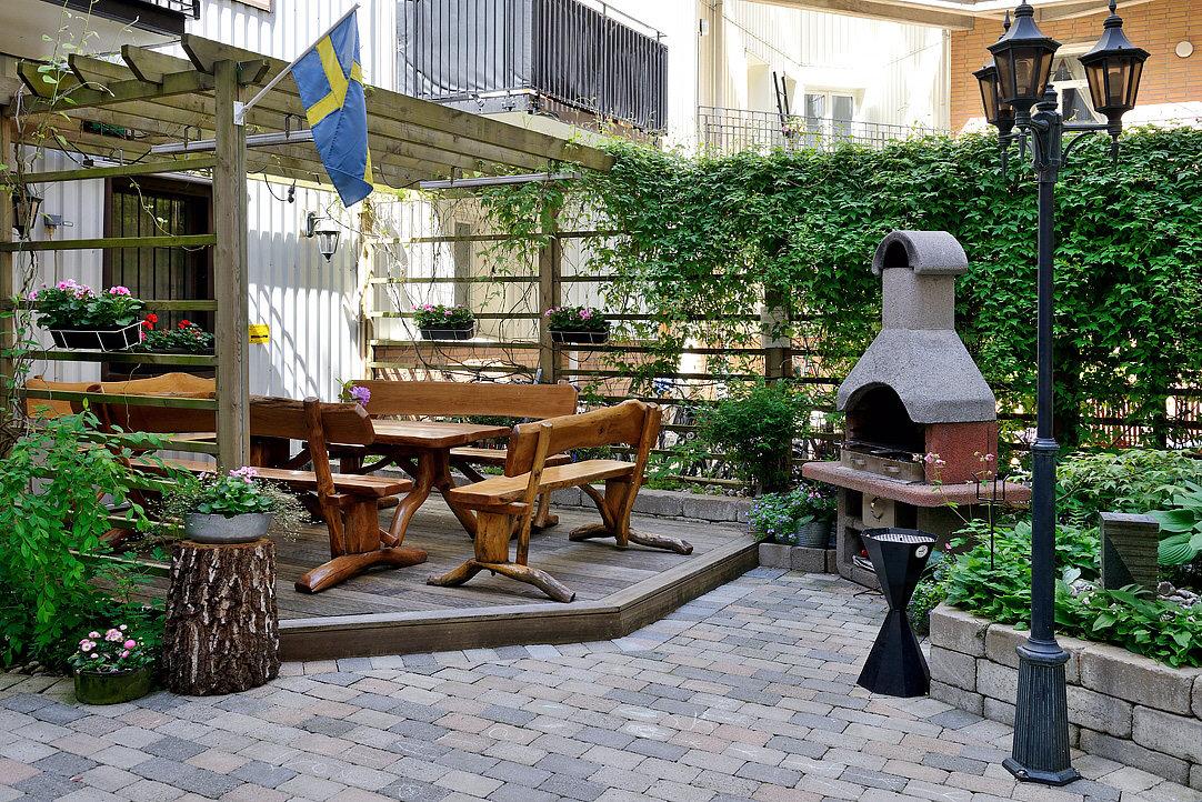 Trevlig innergård med grillmöjligheter