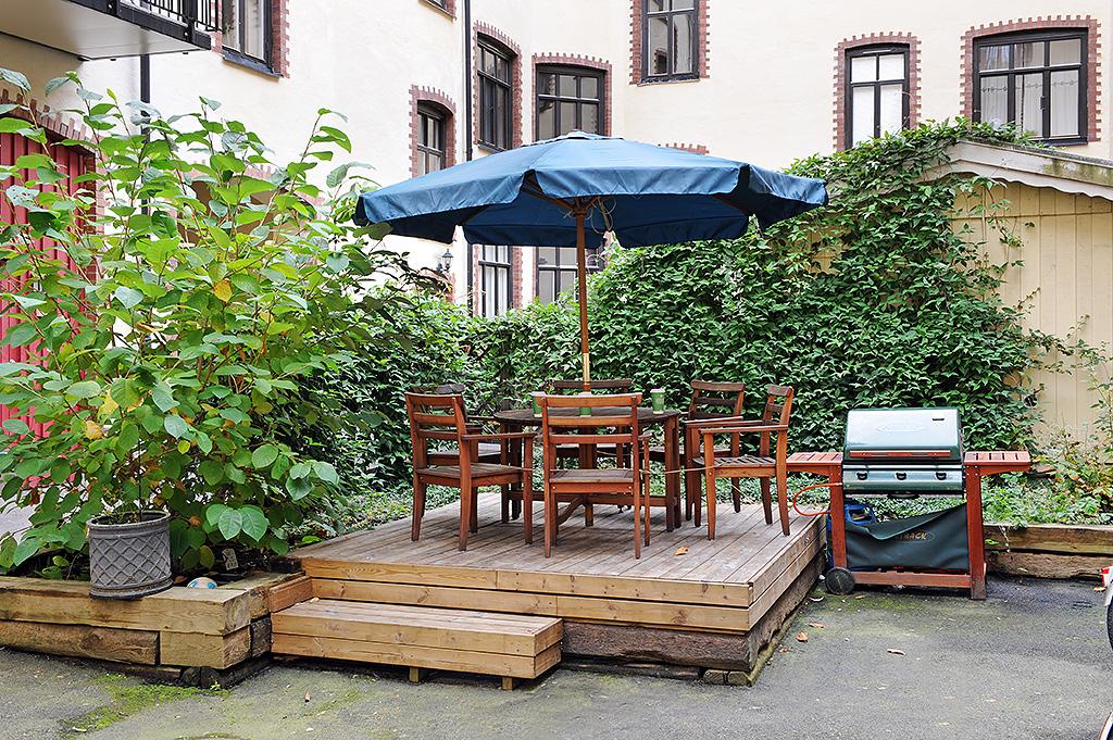 Föreningen har en trevlig gemensam innergård