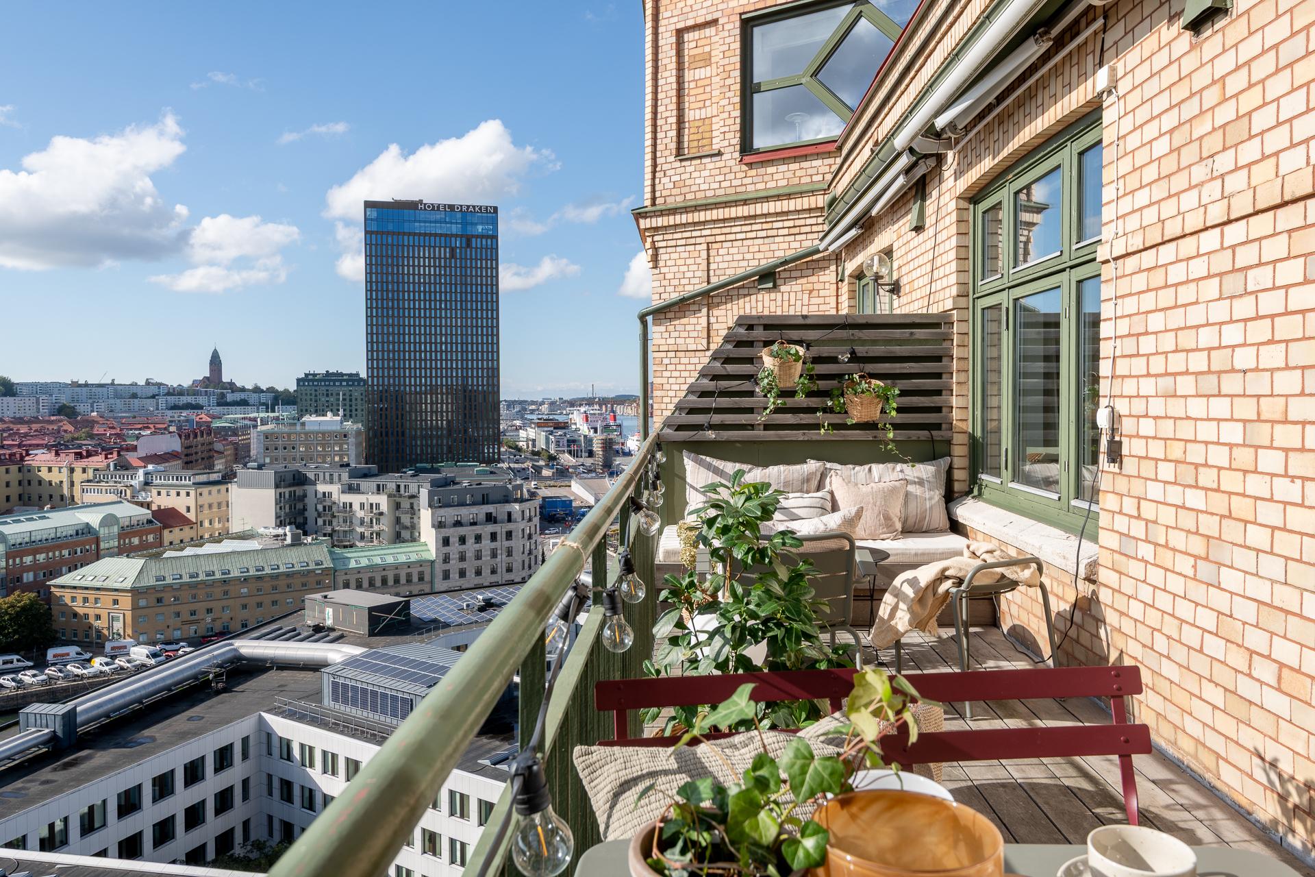 13 kvadrat stor balkong i bästa söderläge